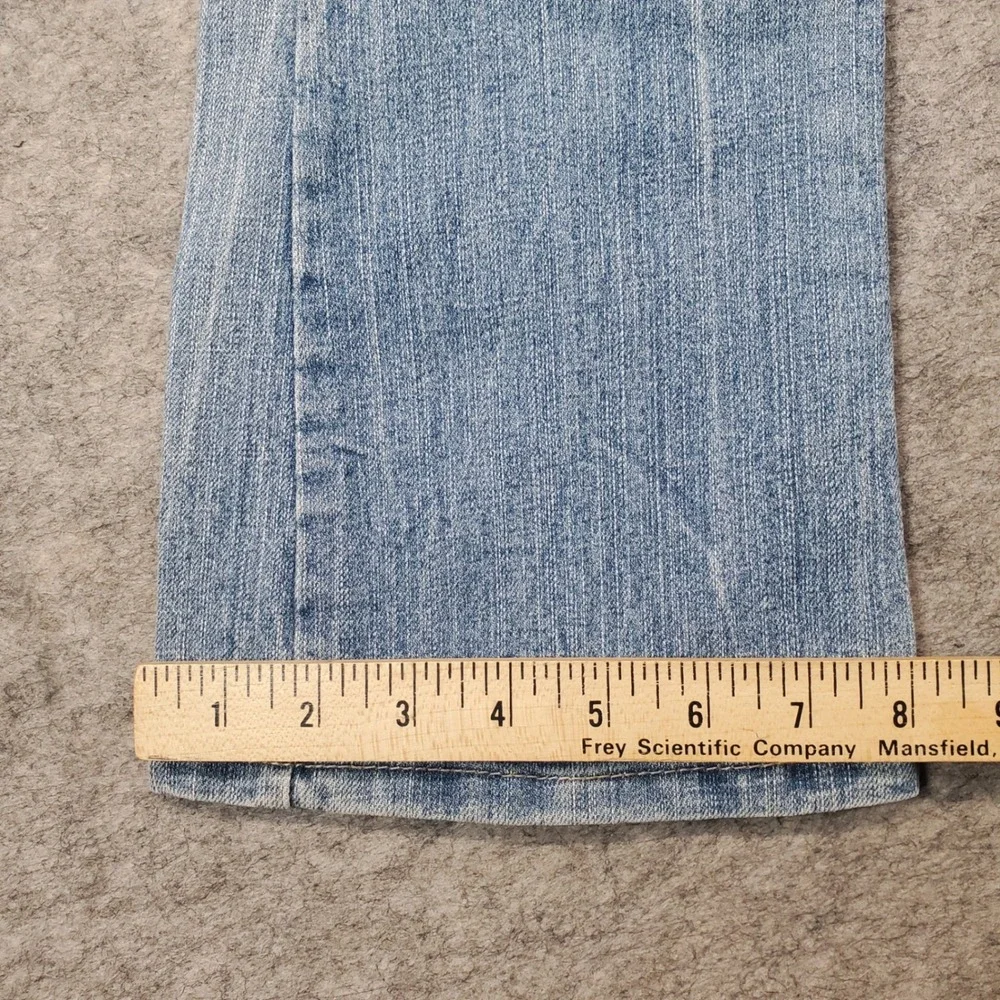 L.e.i. Ashley Trouble Bootcut Jeans Womens 1 Light Blue Low Rise Embroidered Y2K